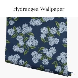 Rifle Paper Co - Navy Hydrangea Wallpaper - 2 rolls unused